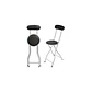 Silla Plegable Portátil Con Respaldo Acolchada Metal Negro Gris - Miniatura 4