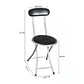 Silla Plegable Portátil Con Respaldo Acolchada Metal Negro Gris - Miniatura 5