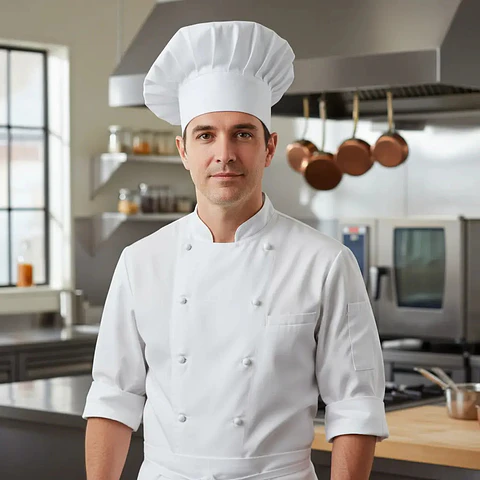 Gorro De Chef O Cocina Blanco Tipo Champiñon Frances