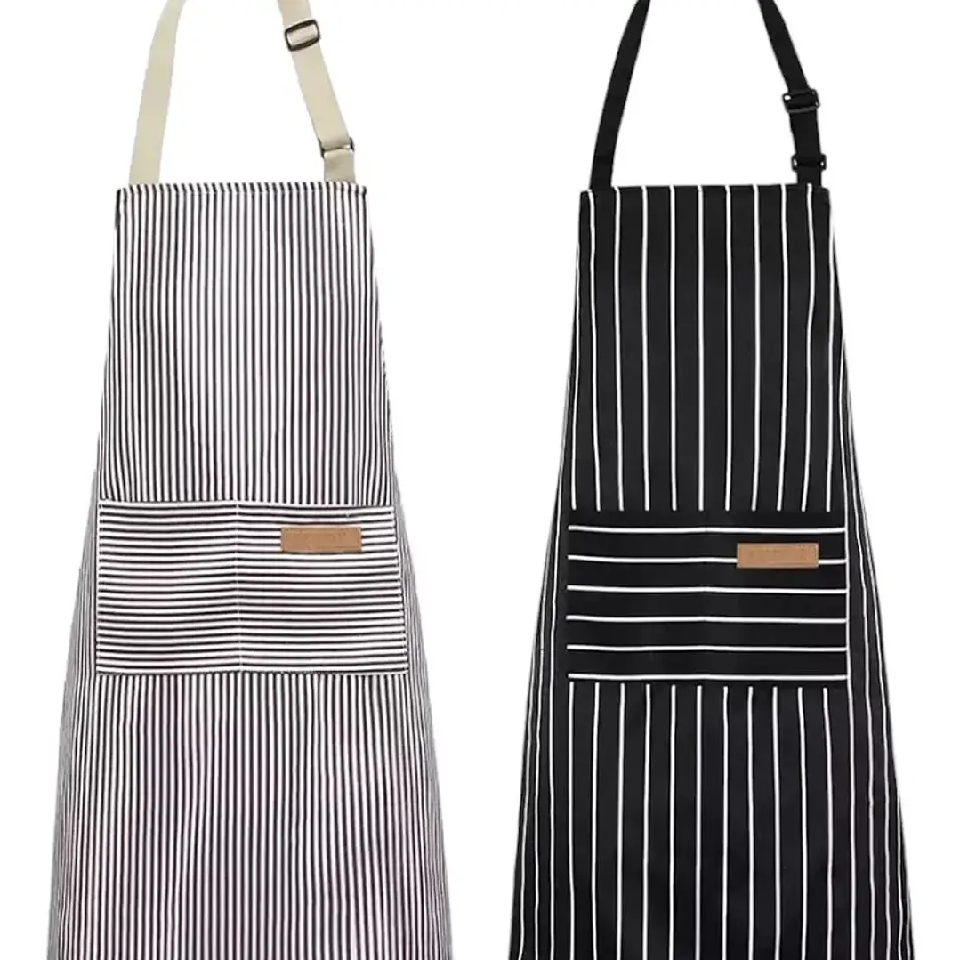 Pack 2 Pecheras Listadas | Delantales Chef Barberia Restaurante 1
