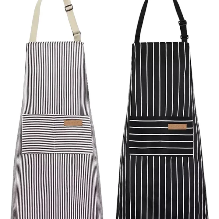 Pack 2 Pecheras Listadas | Delantales Chef Barberia Restaurante 1