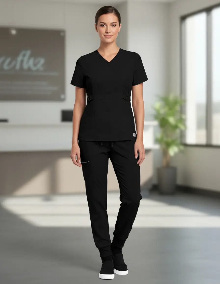 Conjunto Polera Y Pantalón Clinico Jogger Negro