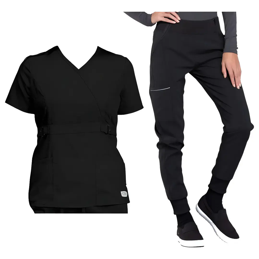 Conjunto Polera Y Pantalón Clinico Jogger Negro 2