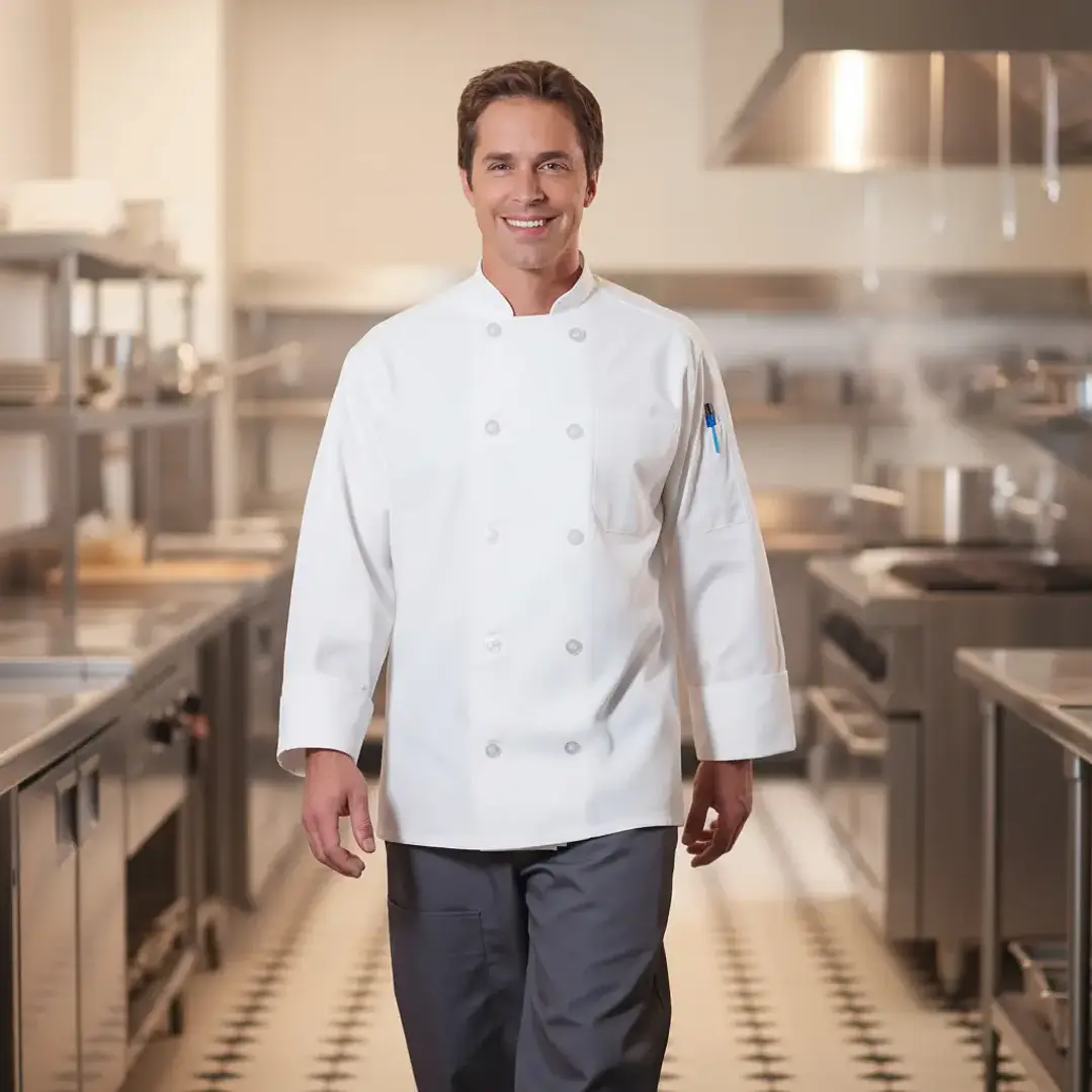 Chaqueta De Cocina Chef Botón Seguridad 1