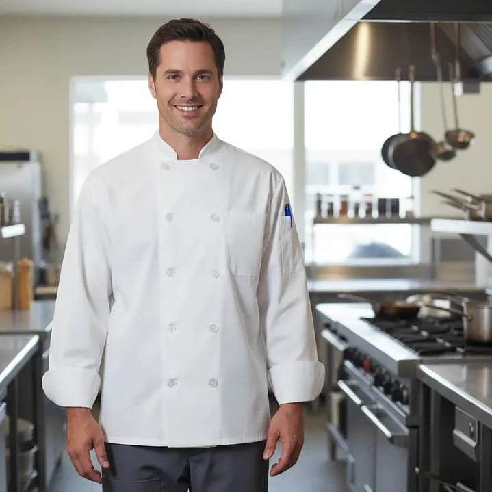 Chaqueta De Cocina Chef Botón Seguridad 2