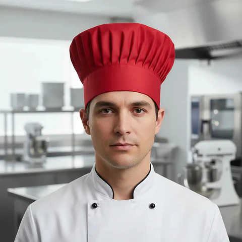 Gorro De Chef O Cocina Rojo Tipo Champiñon