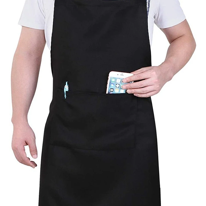 Pack 10 Pecheras Chef Outfitters Con Bolsillo Negro 2