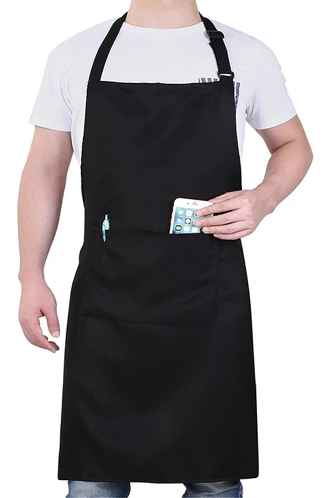 Pack 5 Pecheras Chef Outfitters Con Bolsillo Negro