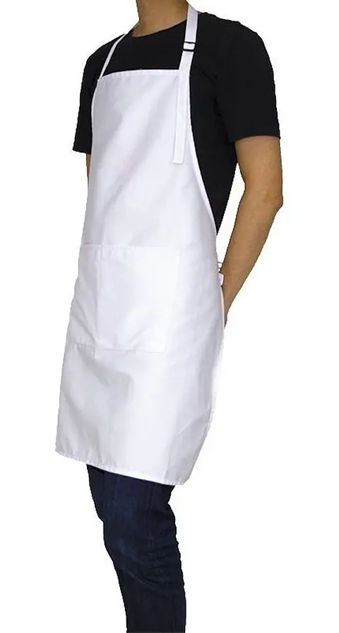 Pack 10 Pecheras Chef Outfitters Con Bolsillo Blanco Liso
