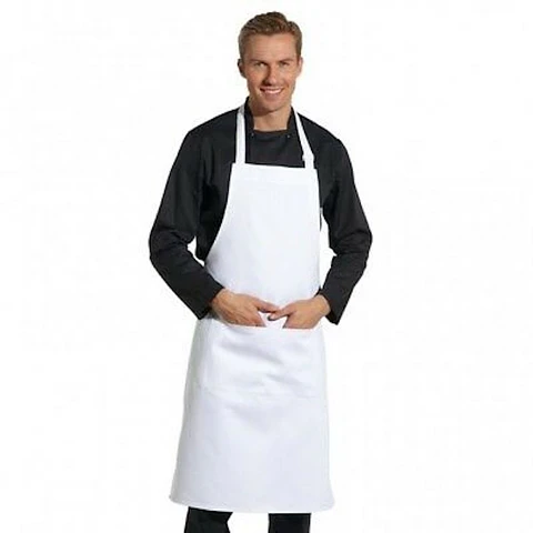 Pack 5 Pecheras Chef Outfitters Con Bolsillo Blanco Liso