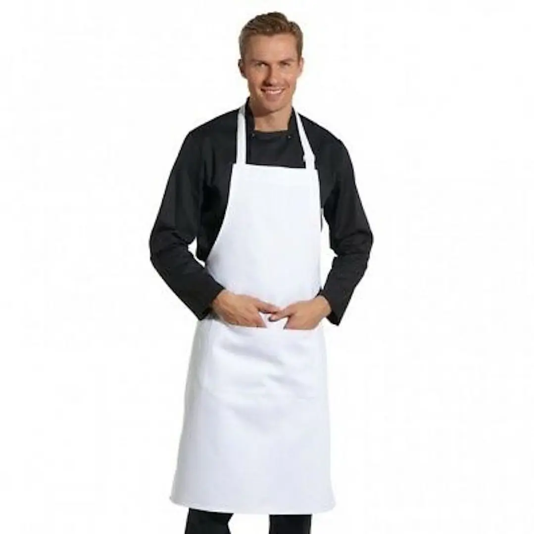 Pack 5 Pecheras Chef Outfitters Con Bolsillo Blanco Liso 1