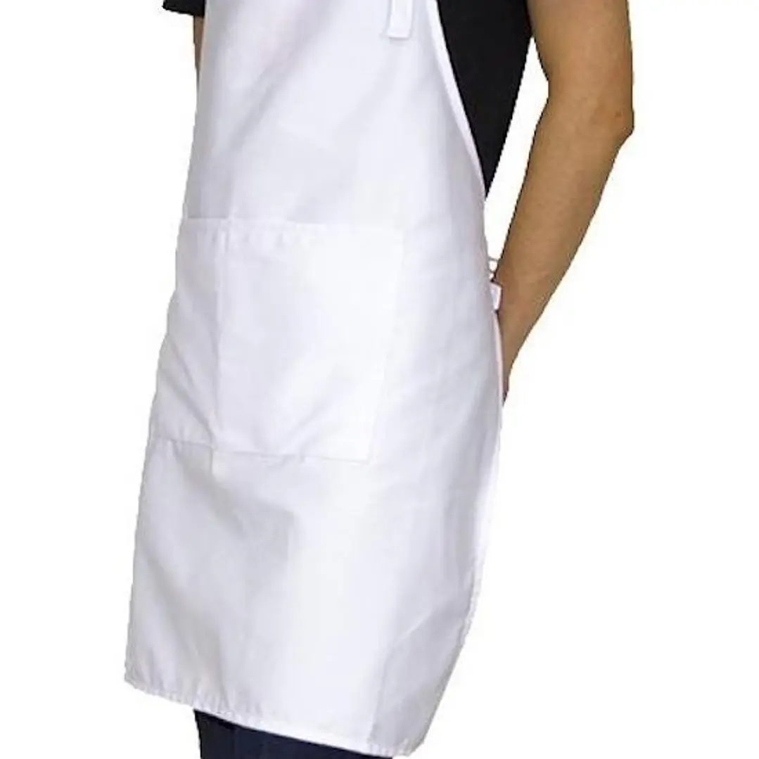 Pack 5 Pecheras Chef Outfitters Con Bolsillo Blanco Liso 2