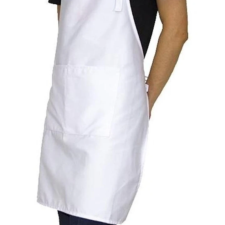 Pack 5 Pecheras Chef Outfitters Con Bolsillo Blanco Liso 2