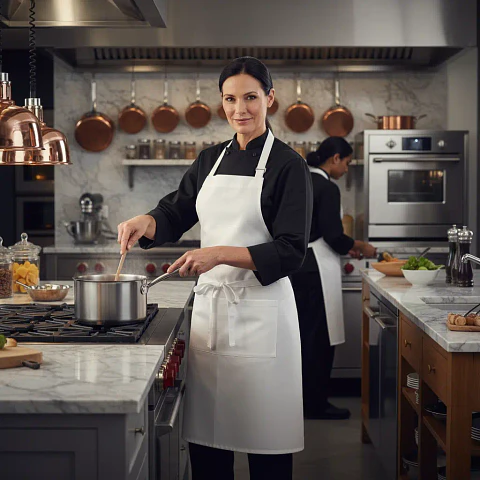 Pack X 4 Pechera Blanca Cocina Gastronomia Con Bolsillo