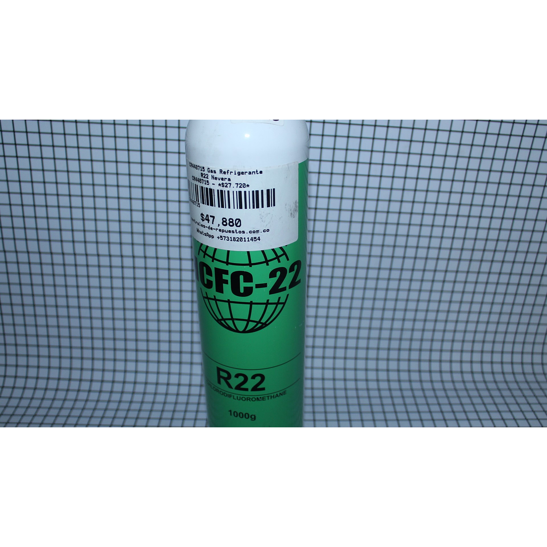Gas Refrigerante R22 HCFC - 22 Nevera CR440715 2