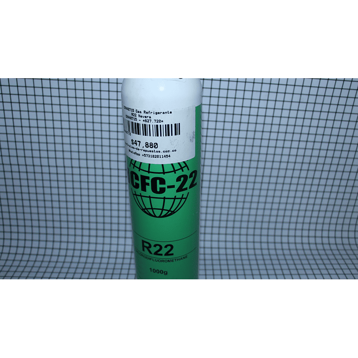 Gas Refrigerante R22 HCFC - 22 Nevera CR440715 2