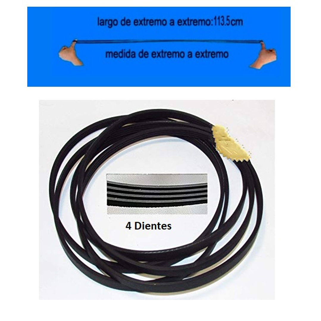 Correa Banda Secadora Mabe General Electric GE CKD90255 113.5 cm 4 dientes 1
