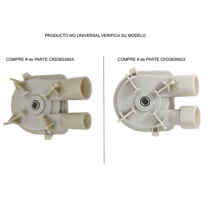 WP3363394  Bomba de Agua Plana Lavadora Whirlpool WP3363394  1