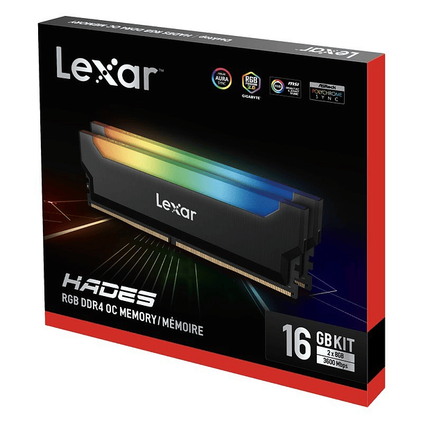 Memoria Ram Lexar Hades RGB 16GB (2x8GB) 3600 2