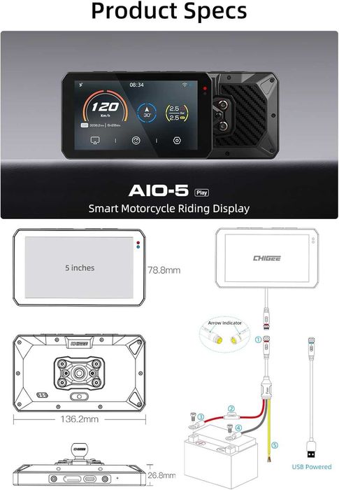CHIGEE AIO 5 PLAY - Android Auto e CarPlay 4
