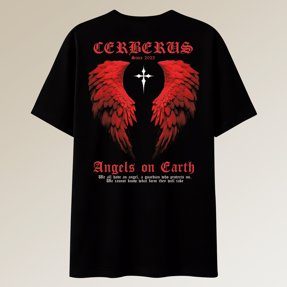 Poleras Streetwear Boxy - Regular - Oversize - Angels On Earth RED EDITION 2