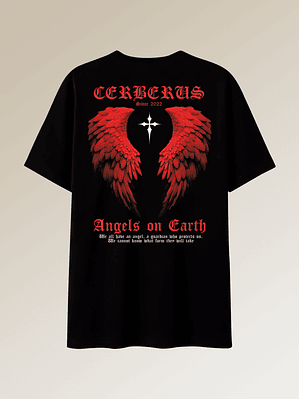 Poleras Streetwear Boxy - Regular - Oversize - Angels On Earth RED EDITION