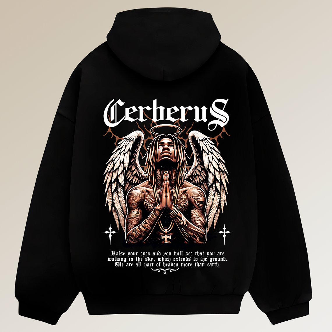 Hoodie Boxy Fit - Regular Fit - Black Angel | Streetwear Chile 1