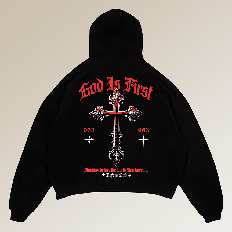 Hoodie Boxy Fit - Regular Fit - God is First | Streetwear Chile 2