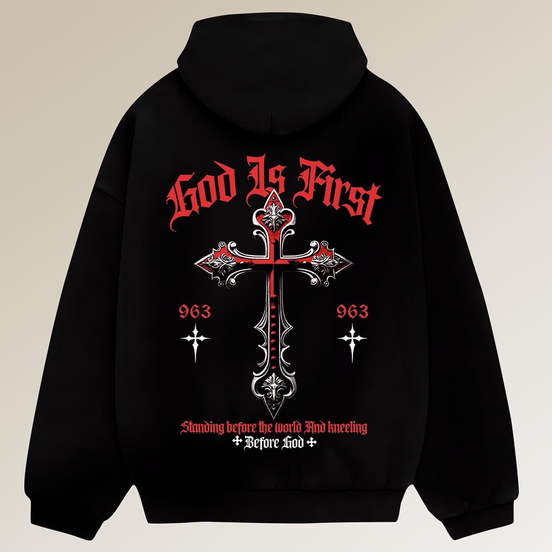 Hoodie Boxy Fit - Regular Fit - God is First | Streetwear Chile 1