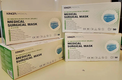  Mascarillas Quirúrgica Desechable, 50 unidades.