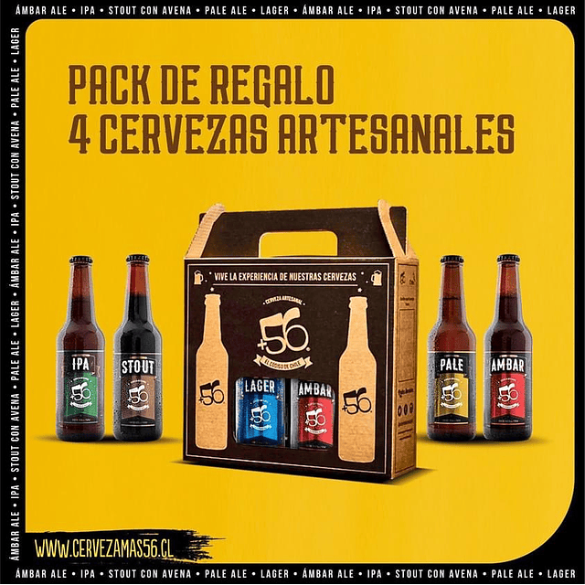 Pack Regalo 4 Cervezas Artesanales +56