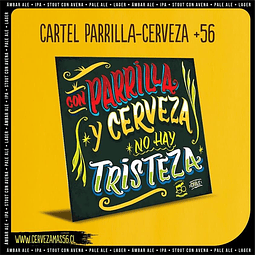 Cartel Parrilla-Cerveza +56