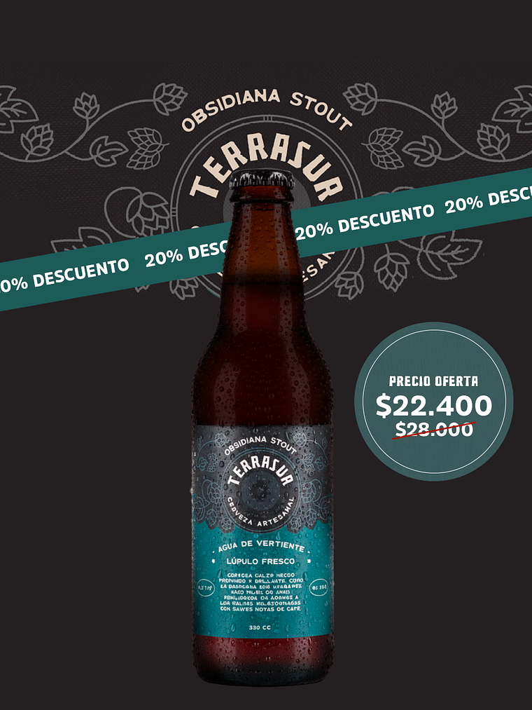 Cerveza Stout Terrasur 330 cc Pack 12 1