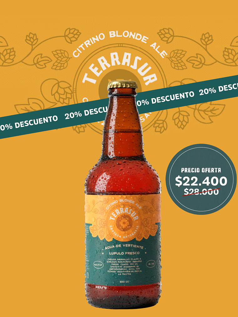 Cerveza Blonde Ale Terrasur 500 cc Pack 8 1