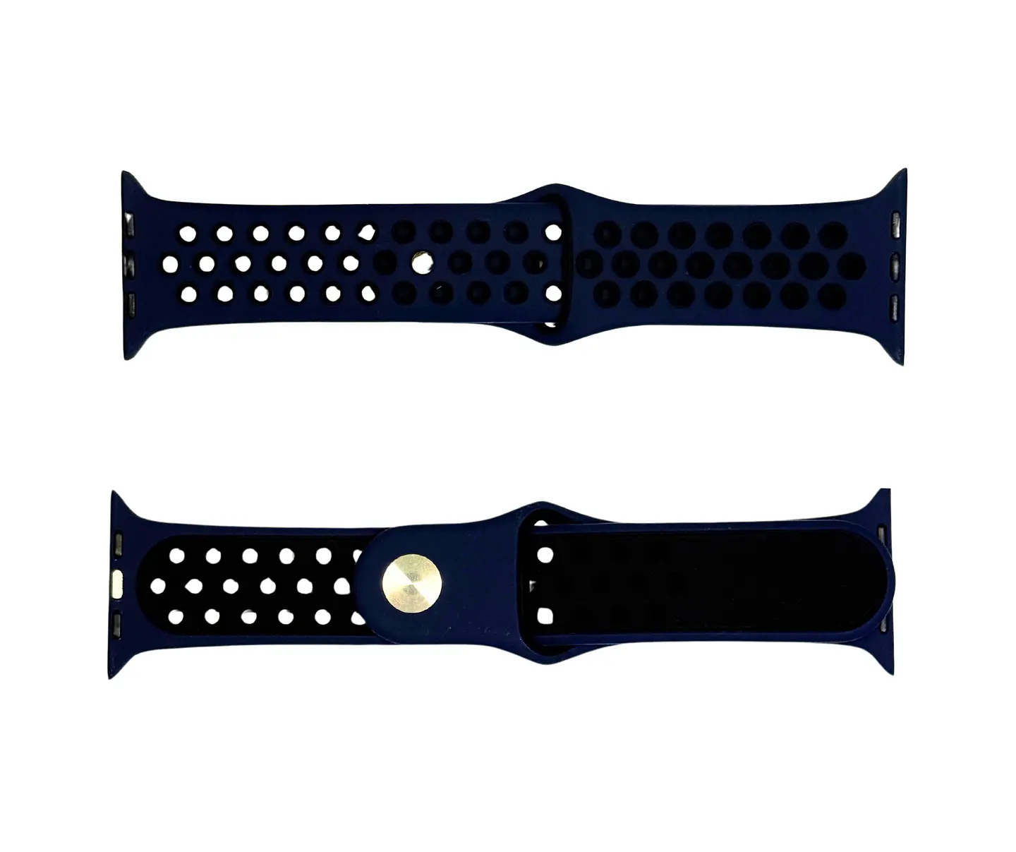 Bracelete Apple Watch Silicone Azul e Preta 1