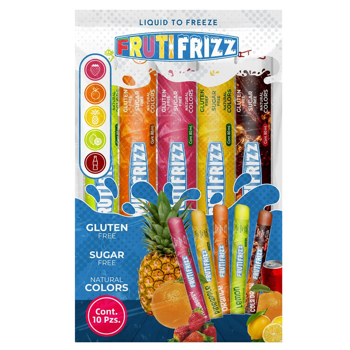 Cubo de hielo saborizado -- Fruti Frizz- Sin azúcar 1