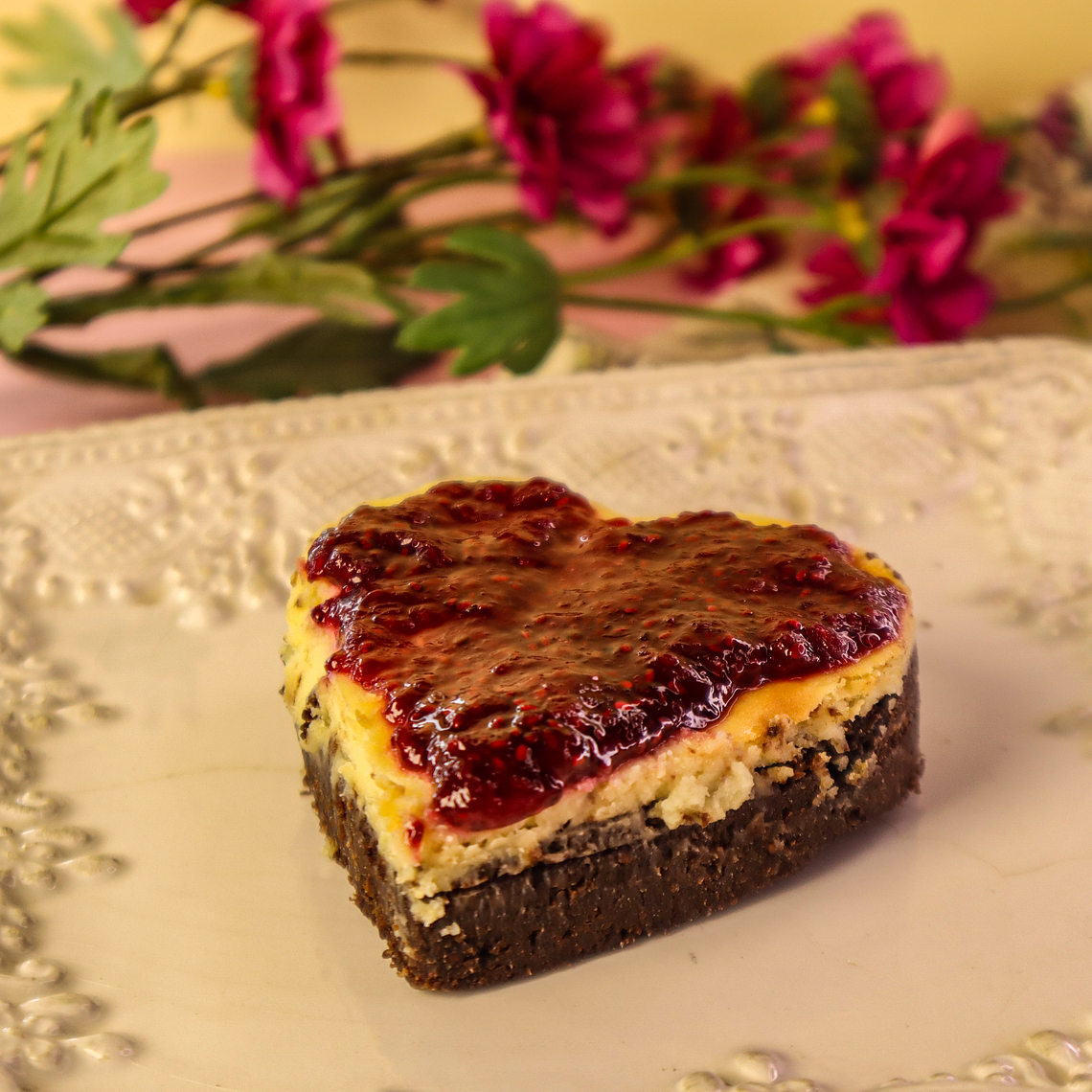 Valentines Cheescake Brownie. Keto, sin gluten. 4