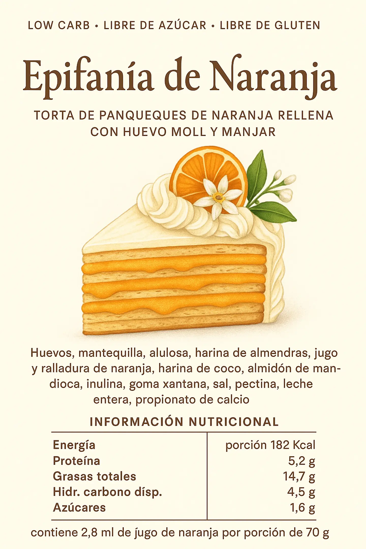 Epifanía de naranja (torta panqueques) - libre de gluten - libre de azúcar 4