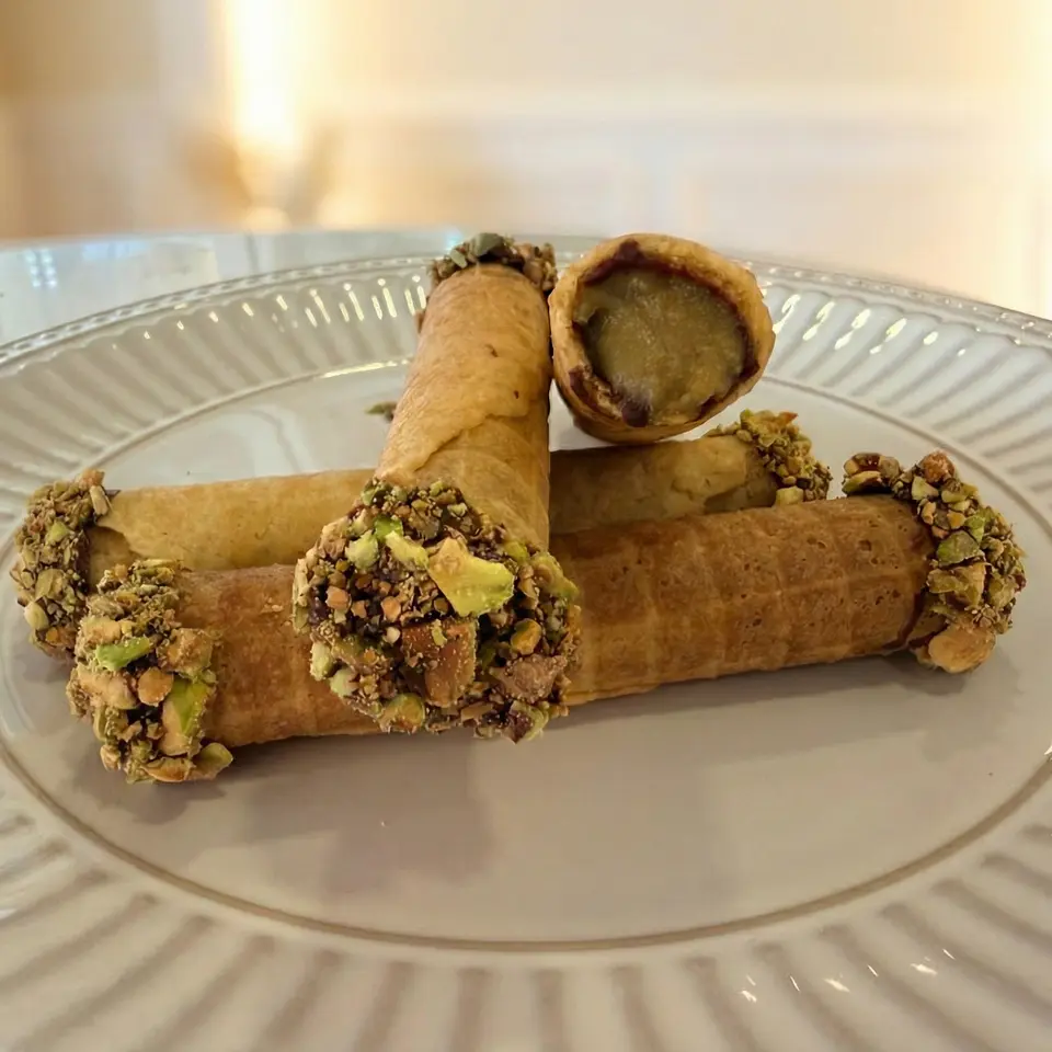 Keto barquillos Dubai: pistacho & chocolate 2