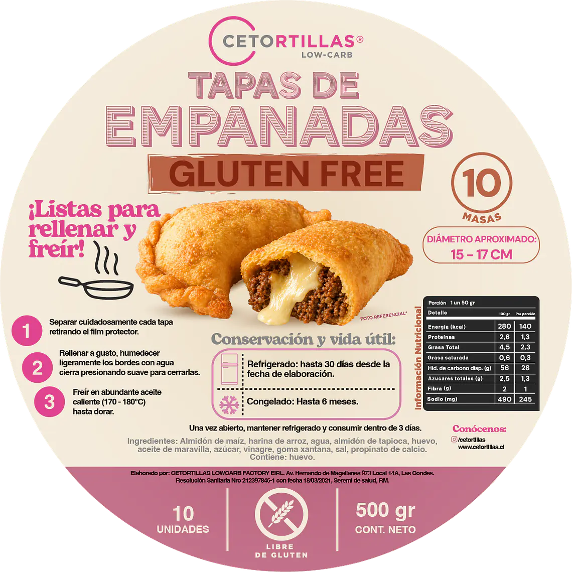 Tapas de empanadas para freír - libres de gluten 1