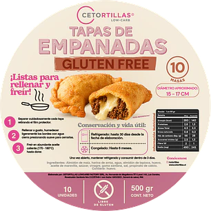 Tapas de empanadas para freír - libres de gluten
