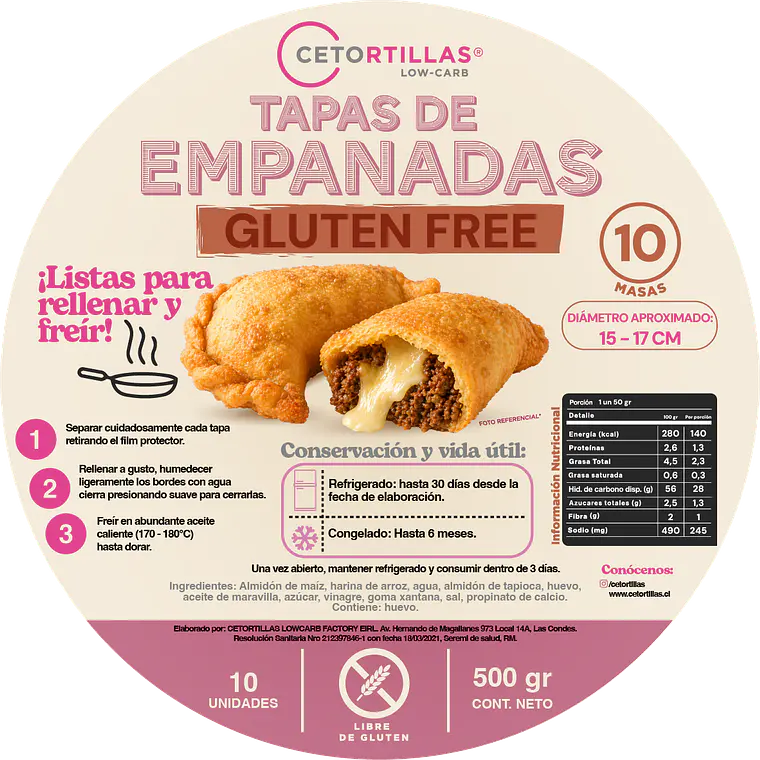 Tapas de empanadas para freír - libres de gluten 1