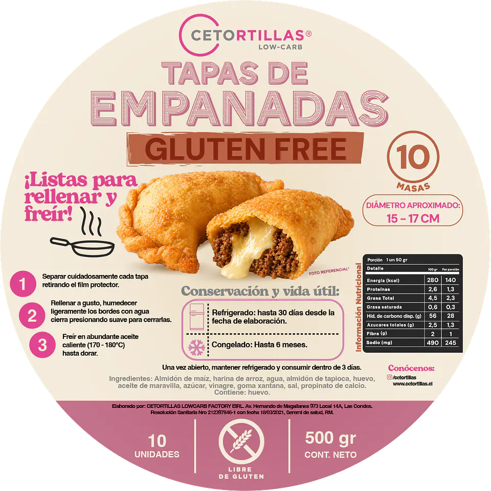 Tapas de empanadas para freír - libres de gluten 1