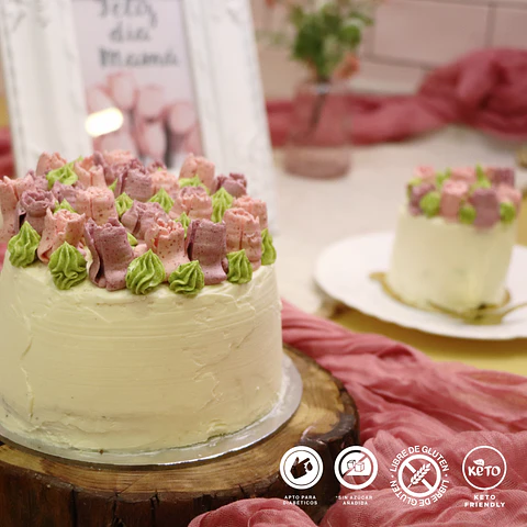 Torta keto bouquet Día de la Madre - sin gluten, sin azúcar