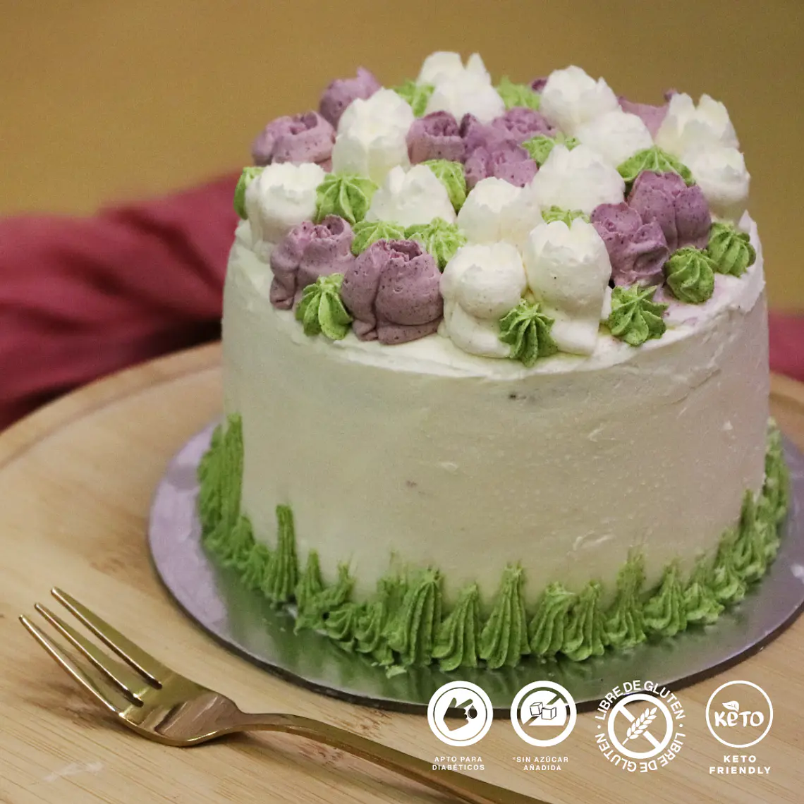 Torta bouquet Día de la Madre - sin gluten, sin azúcar 3