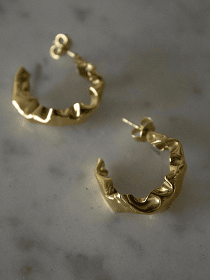 Mini Hoops Plata _ Enchape Oro 