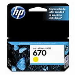 HPc CZ116AL 670 Yellow Ink Cartridge 300 pages