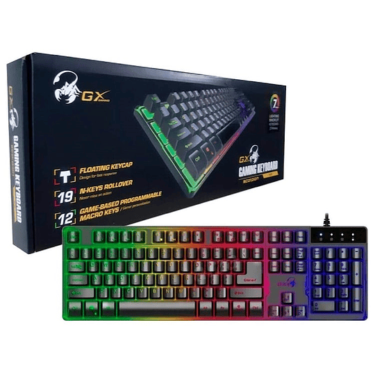 Genius teclado gaming skorpion K8 color negro con luz