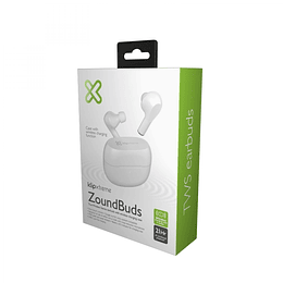 KlipX audifonos TWS ZoundBuds carga inalambrica 21 Hrs blanc 