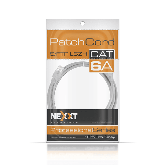NXT S/FTP Patch Cord Cat6A 3m LSZH - GRIS